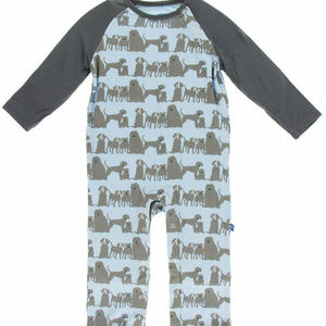 KICKEE PANTS L/S ROMPER LONDON DOGS